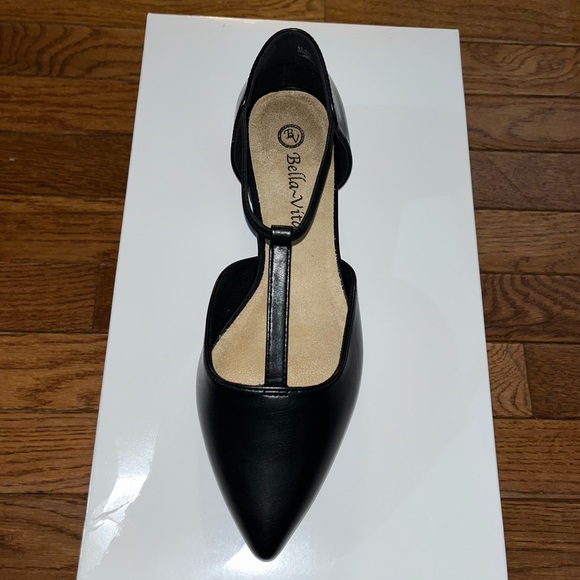 Bella Vita Darby pointed Toe Elastic T-Strap Flats Black Women’s Size 7.5 - Picture 6 of 15
